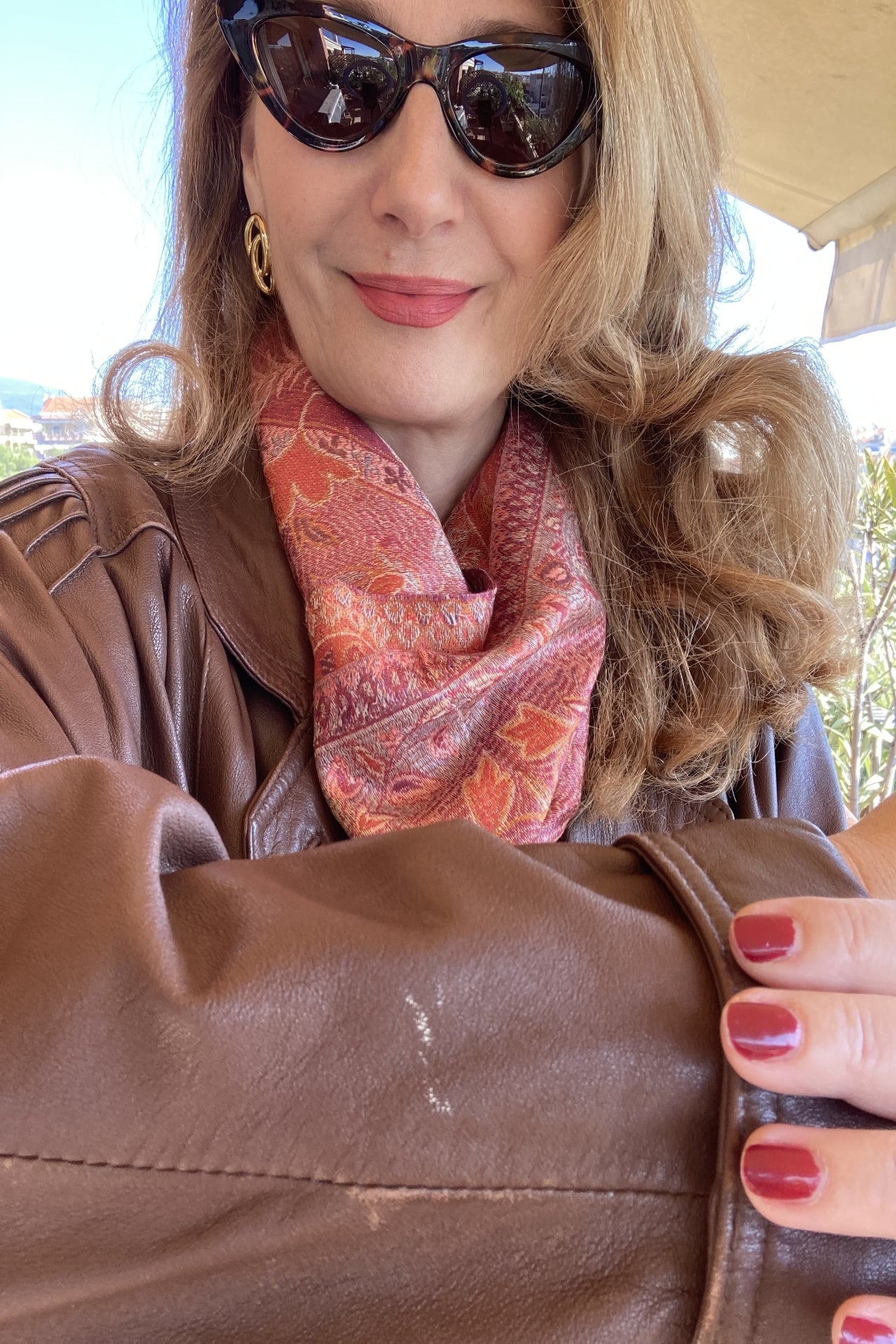 Vintage leather brown jacket