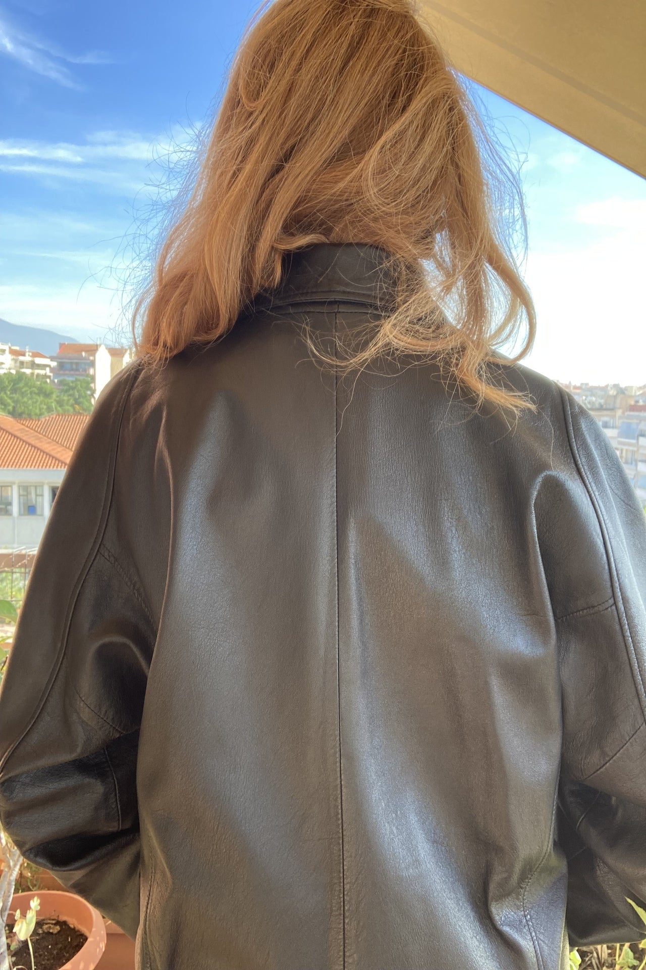 Vintage black leather jacket