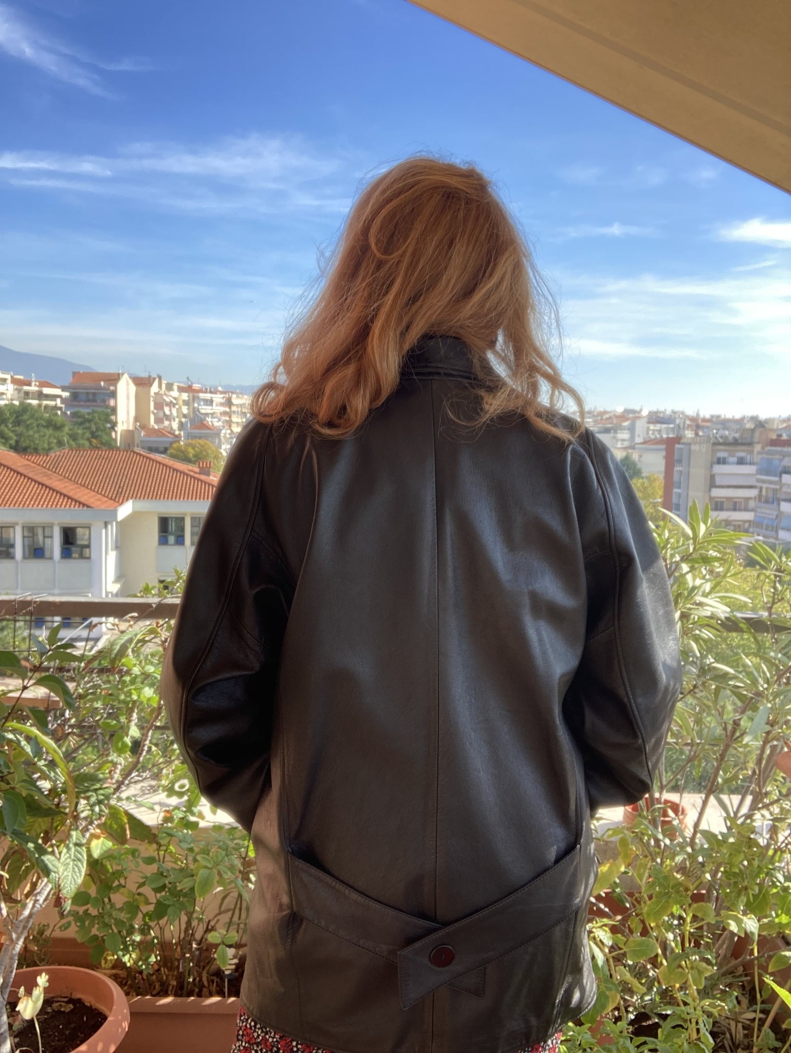 Vintage black leather jacket