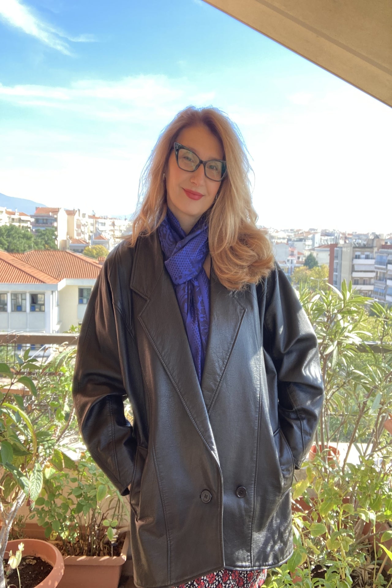 Vintage black leather jacket