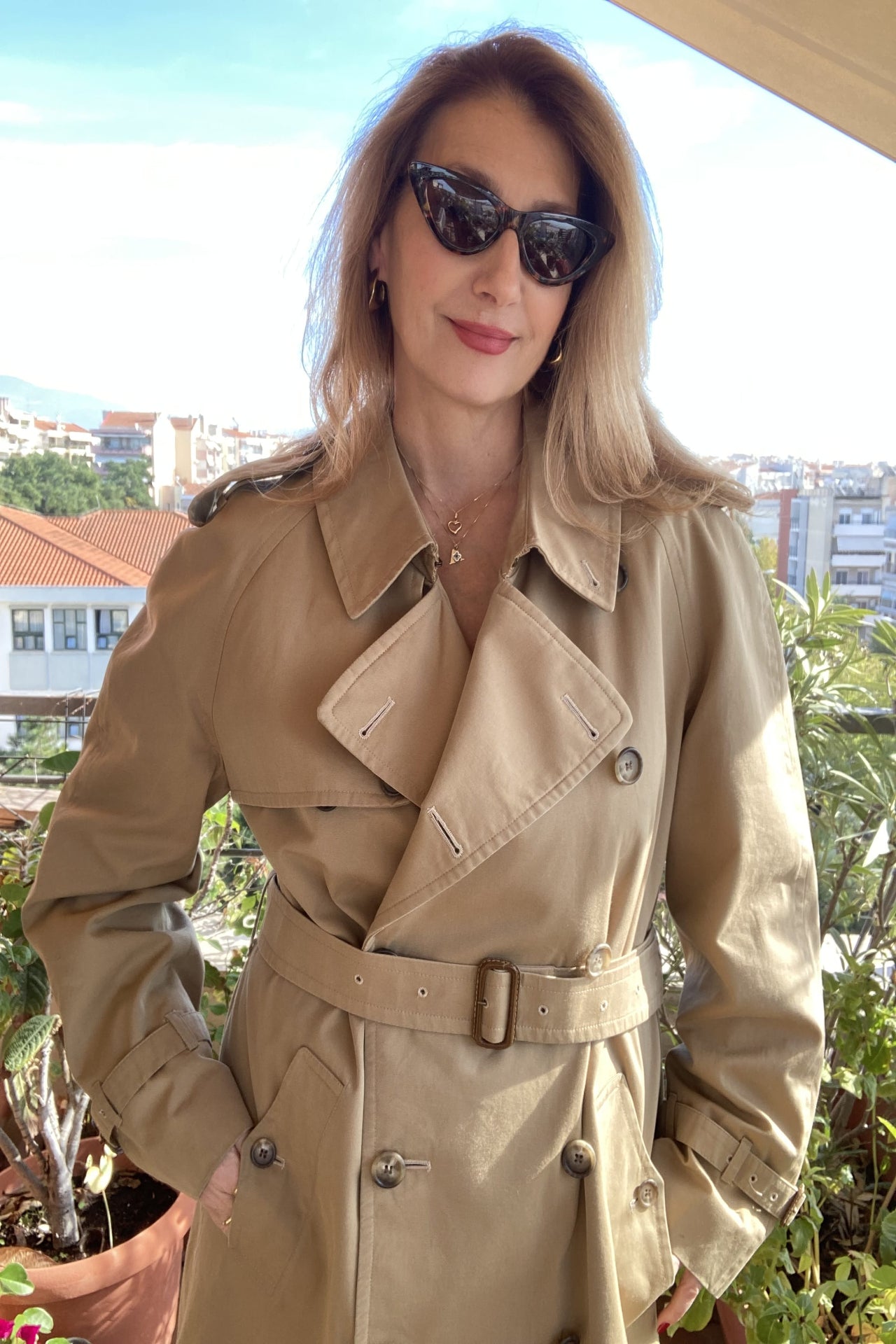 Cotton women's trench coat