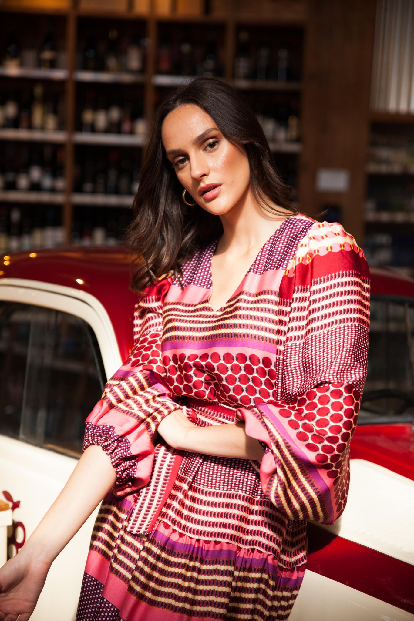 Viscose burgundy dress