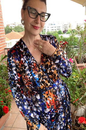 Multicolor wrap dress