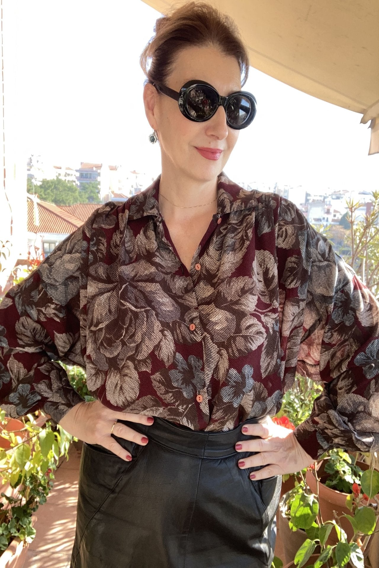 Silk vintage floral shirt